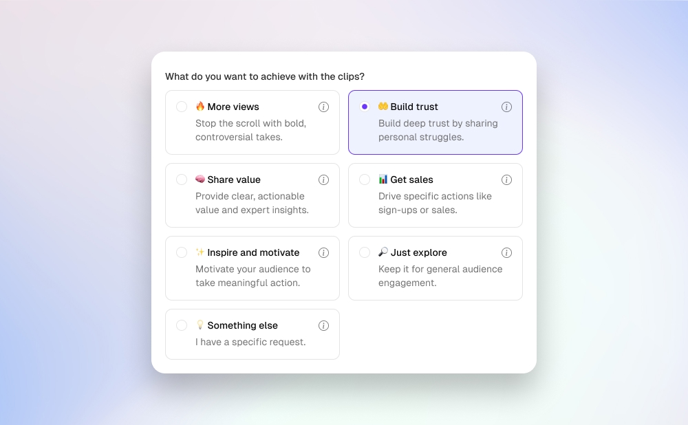 AI clip objectives + generate more clips