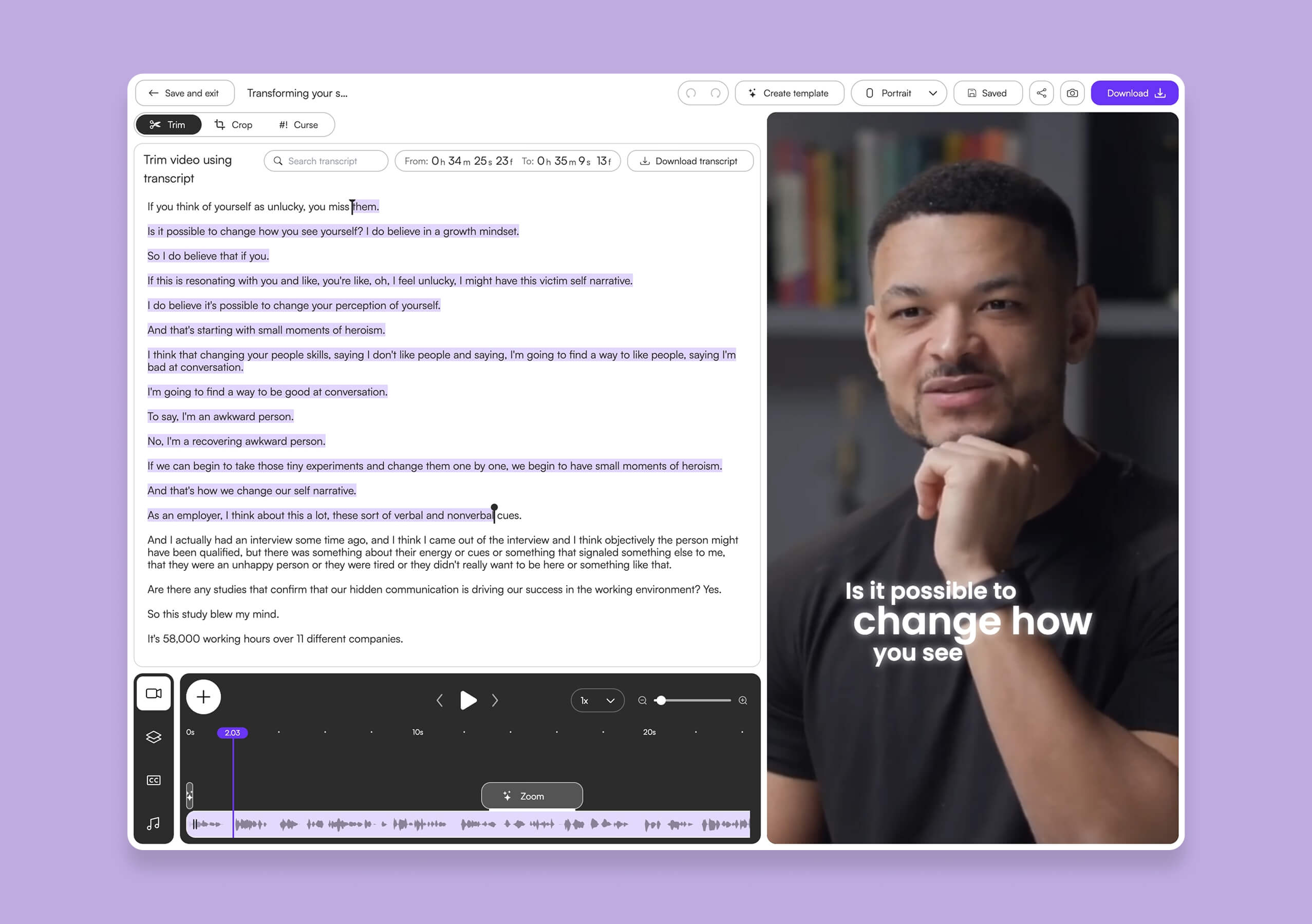 AI video editor - Edit videos with AI (but still have full creative control)