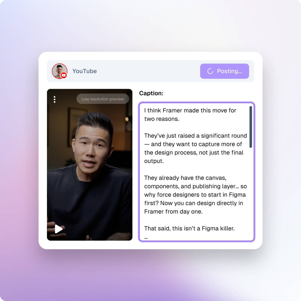 Post clips instantly