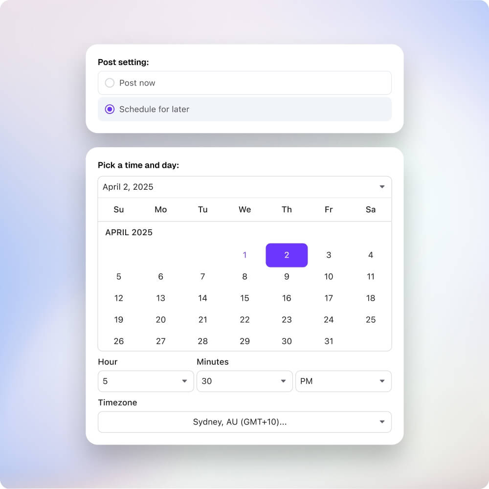 Schedule clips for later