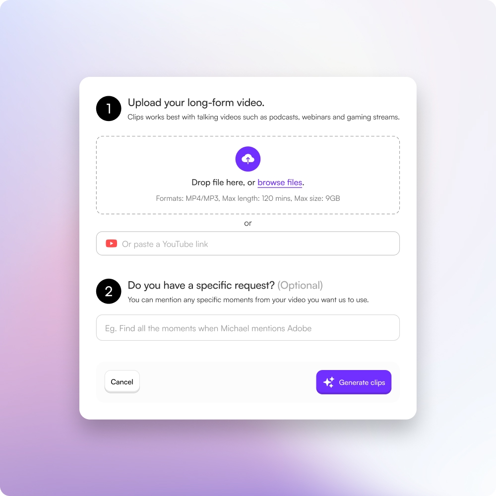 Content creators - Turn 1 long video into 30+ short clips in minutes